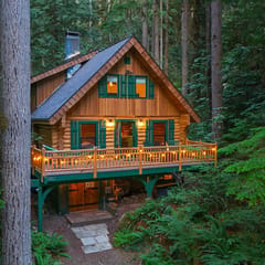 Fir and Fable Storybook Log Cabin with Sauna Near Mount Baker
